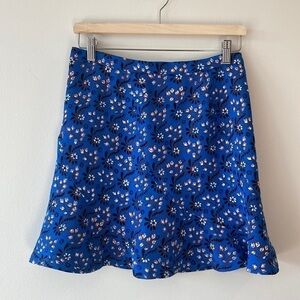 J. Crew Blue Floral Mini Skirt